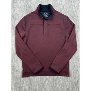 Carbon 2 Cobalt Henley Sweater Mens Small Maroon Pullover Long Sleeve 3 Button